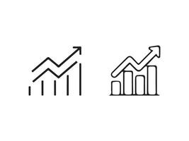 Simple black line art graph of increasing data. vector