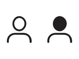Two Simple User Icons in Black and White vector