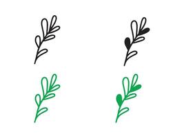 Set of three stylized floral branch illustrations vector