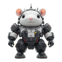 A cute mouse inside a technological and robotic armored suit png