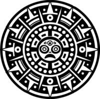 A solid style icon of aztec calendar symbol vector