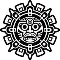 A solid style icon of sun deity symbol vector