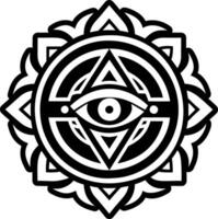 A filled style icon of vision symbol vector