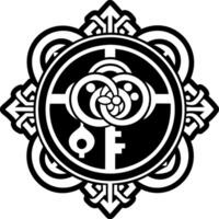 A solid style icon of mystical key symbol vector