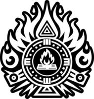 A solid style of sacred fire symbol vector