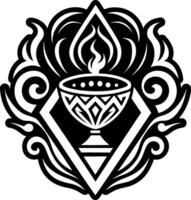 A glyph style icon of flaming chalice symbol vector