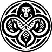 A solid style icon of snake rebirth symbol vector