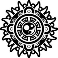 A glyph style icon of solar eclipse symbol vector