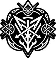 A filled style icon of shaman rune symbol vector