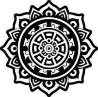 A glyph style icon of kalachakra symbol vector