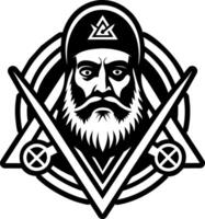 A solid style icon of beard mason symbol vector