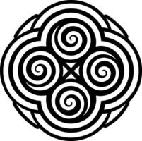 A filled style icon of spiral symbol tattoo vector