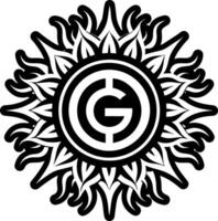 A glyph style of sunburst symbol vector