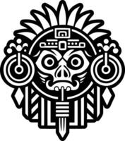 A glyph style icon of mesoamerican god symbol vector