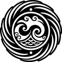 A filled style icon of water wave symbol vector