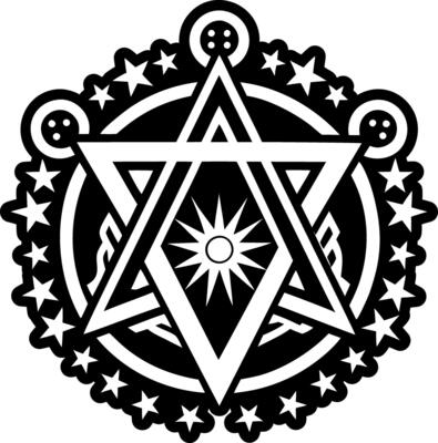 A glyph style icon of cosmic star symbol