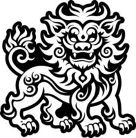 A filled style icon of snow lion symbol vector