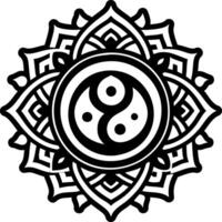 A filled style icon of duality symbol tattoo vector