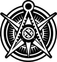 A filled style icon of masonic compass symbol vector
