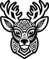 A solid style icon of deer symbol vector