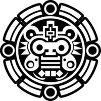 A filled style icon of aztec earth symbol vector