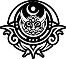A glyph style icon of lunar symbol vector