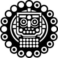 A filled style icon of aztec symbol tattoo vector