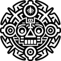 A glyph style icon of aztec medicine symbol vector