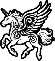 A glyph style icon of unicorn symbol tattoo vector