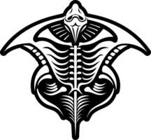 A solid style icon of stingray symbol vector
