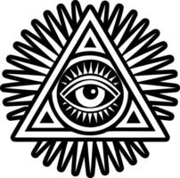 A solid style icon of masonic eye symbol vector