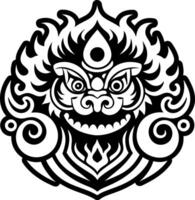 A glyph style icon of ethereal guardian symbol vector