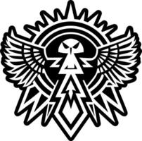 A solid style icon of thunderbird symbol tattoo vector