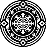 A circular design with an intricate design vector