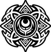 A filled style icon of moon seal symbol vector