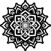 A solid style icon of mandala flower symbol vector