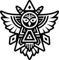 A glyph style icon of thunderbird tattoo vector