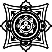 A filled style icon of dharma protector symbol vector