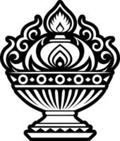 A filled style icon of burning lamp symbol vector