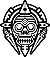 A filled style icon of aztec skull symbol vector