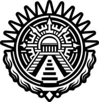 A solid style icon of mayan temple symbol vector