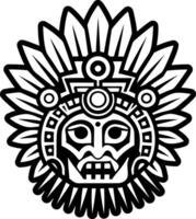 A solid style icon of mayan deity symbol vector