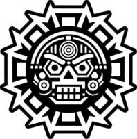 A glyph style icon of aztec enemy symbol vector