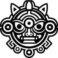 A filled style icon of aztec culture symbol vector