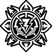 A glyph style icon of lightning power tattoo vector