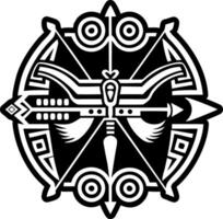 A glyph style icon of archery bow symbol vector