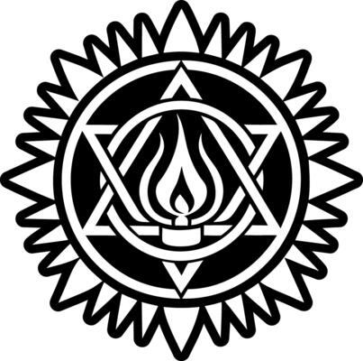 A glyph style icon of eternal light symbol