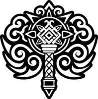 A solid style icon of mystic staff symbol vector