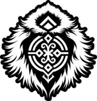 A glyph style icon of tibetan fur symbol vector