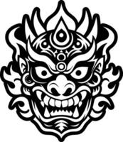 A glyph style icon of tribal deity symbol vector